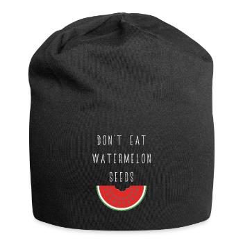 Schwanger Schwangerschaft Wassermelone Geschenk - Jersey-Beanie - Schwarz - Vorne