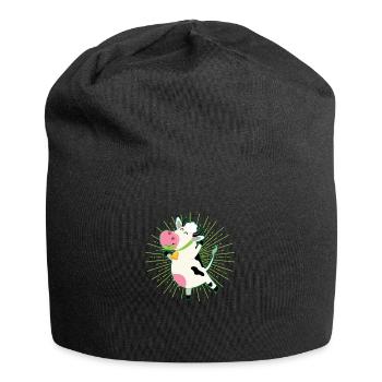 Kuh Gras fressen jubeln - Jersey-Beanie - Schwarz - Vorne