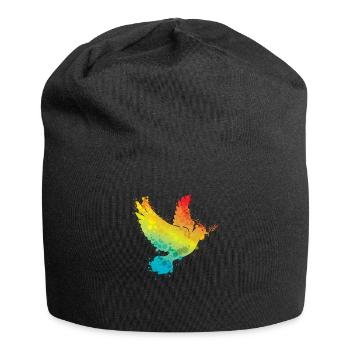Colombe de la paix Arc-en-ciel - Bonnet en jersey - noir - Devant