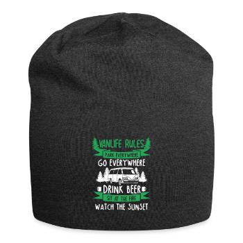 Camper Bus Caravan Camping Van - Jersey-Beanie - Anthrazit - Vorne