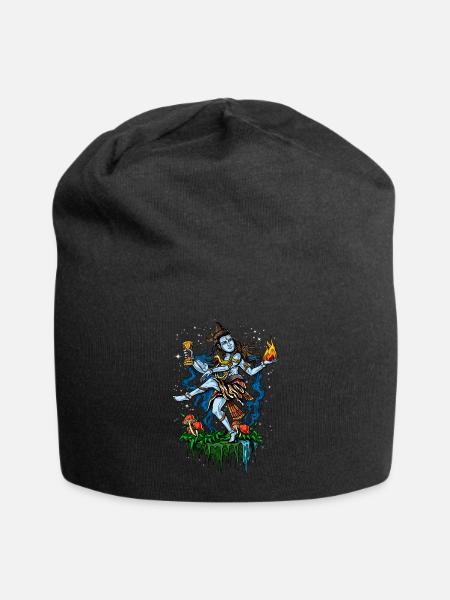 Lord Shiva Dancing Nataraja Hindu God - Jersey Beanie - black