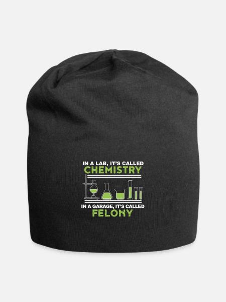 Chemistry Funny Chemistry Garage Crime Gift - Jersey Beanie - black