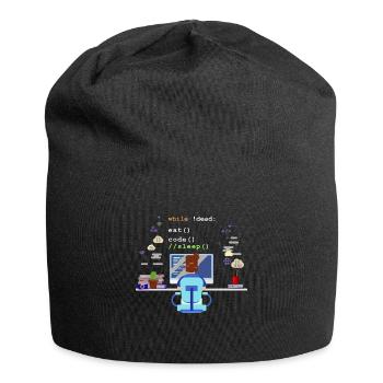 Eat Sleep Code Informatik-Programmierung - Jersey-Beanie - Schwarz - Vorne