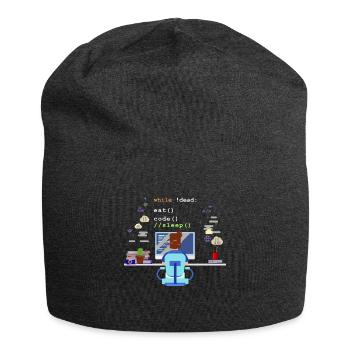 Eat Sleep Code Programmation informatique - Bonnet en jersey - charbon - Devant