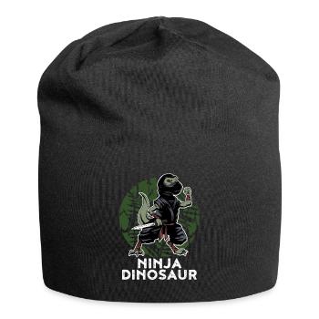 Ninja Dinosaur Martial Arts Ninjutsu Fighter - Jersey Beanie - black - Front