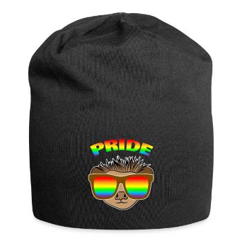 Hedgehog rainbow - Jersey Beanie - black - Front