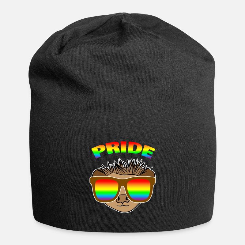 Igel Regenbogen - Jersey-Beanie - Schwarz