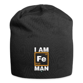 I am Fe man , Geschenk, Geschenkidee Superheld - Jersey-Beanie - Schwarz - Vorne
