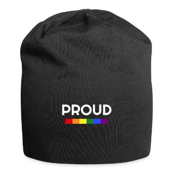 Proud rainbow gay gay pride shirt - Jersey Beanie - black - Front