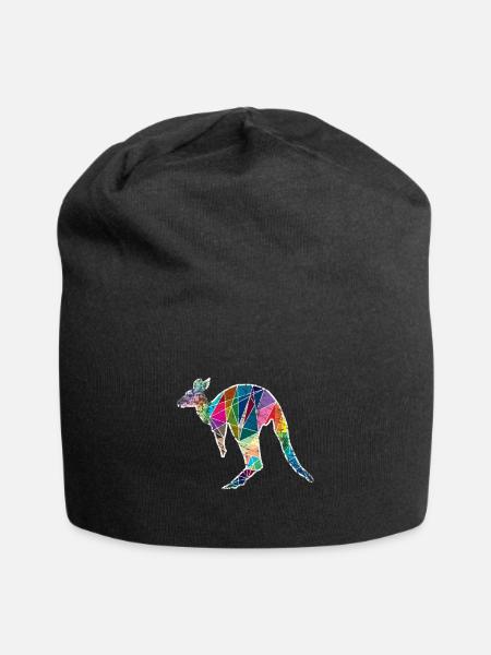 Kangourou Australie - Bonnet en jersey - noir