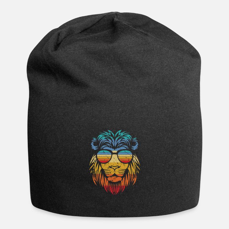 Löwe - Jersey-Beanie - Schwarz