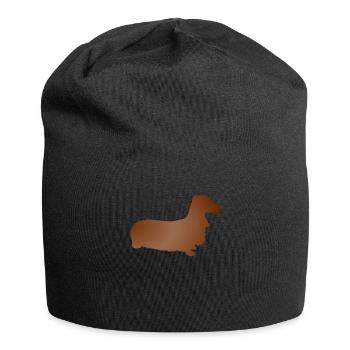 Dackel - Jersey-Beanie - Schwarz - Vorne
