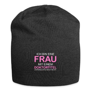 Doktortitel Frau Doktor Promotion Geschenk - Jersey-Beanie - Anthrazit - Vorne