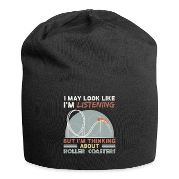 Rouleau graphique drôle de cadeau de fan de montagnes russes - Bonnet en jersey - noir - Devant