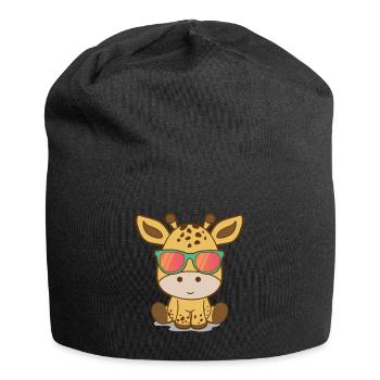 Jolie girafe - Bonnet en jersey - noir - Devant