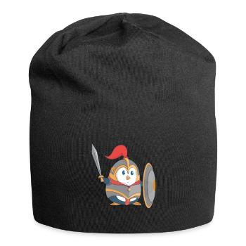 Pinguin Ritter - Jersey-Beanie - Schwarz - Vorne