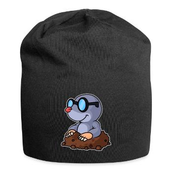 Taupe - Bonnet en jersey - noir - Devant