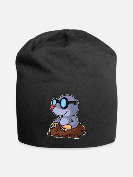 Maulwurf - Jersey-Beanie - Schwarz