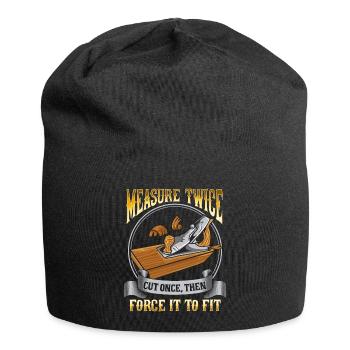 Cadeau bois menuisier menuisier menuisier - Bonnet en jersey - noir - Devant