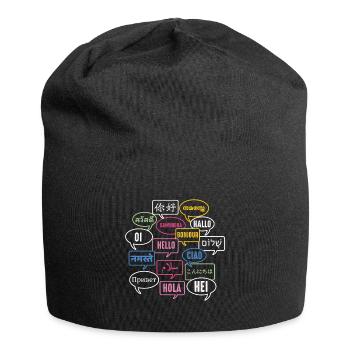 Multilingual Polyglot Globetrotter Language - Jersey-Beanie - Schwarz - Vorne
