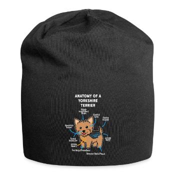 Chien Yorkshire Terrier - Bonnet en jersey - noir - Devant