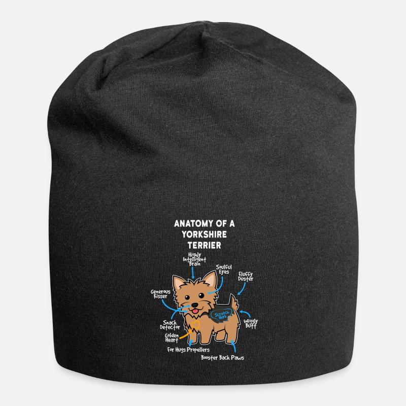 Hund Yorkshire Terrier - Jersey-Beanie - Schwarz