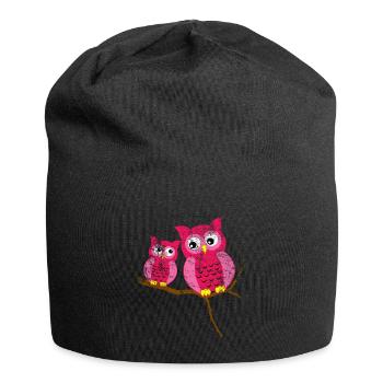 Eule Niedliches Tier - Jersey-Beanie - Schwarz - Vorne