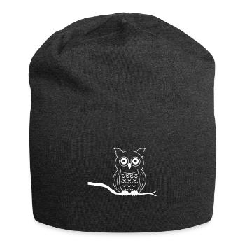 Eule - Jersey-Beanie - Anthrazit - Vorne