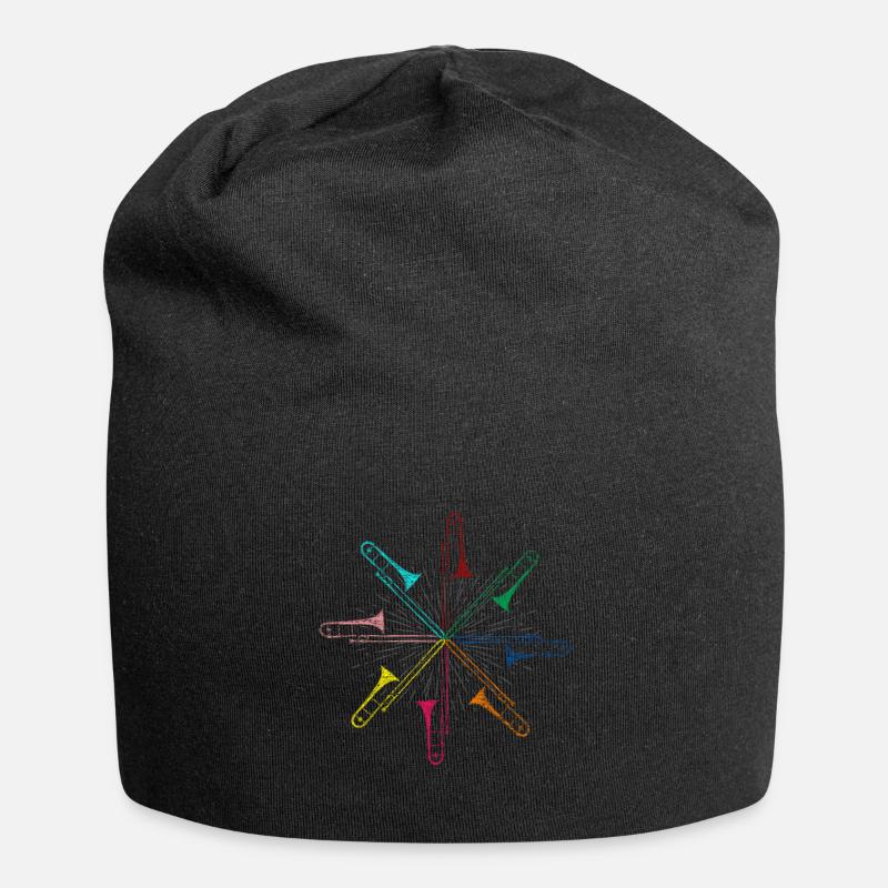 Posaune Musikinstrument - Jersey-Beanie - Schwarz
