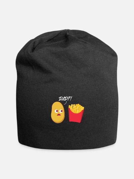 Des frites papa? Pommes de terre frites fast food - Bonnet en jersey - noir