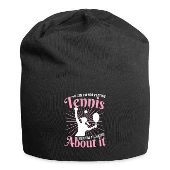 Tennis Frauen T-Shirt Wenn ich nicht gerade Tennis - Jersey-Beanie - Schwarz - Vorne