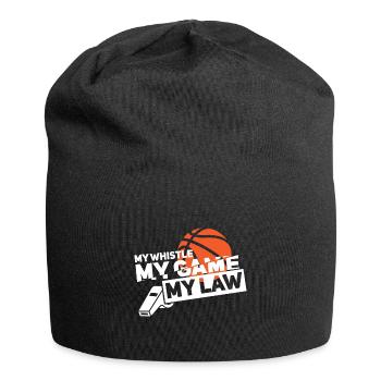 Basketball Referee Gift | ref - Jersey Beanie - black - Front