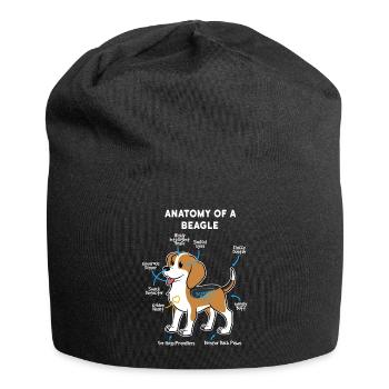 Dog Beagle - Jersey Beanie - black - Front