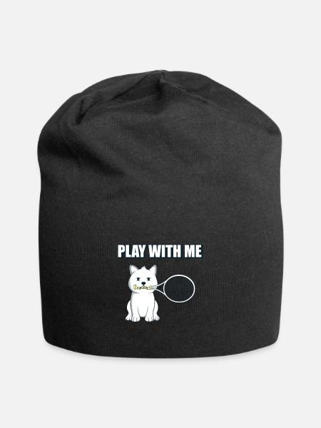 Joue avec moi cadeau chien amour chat chien tennis - Bonnet en jersey - noir