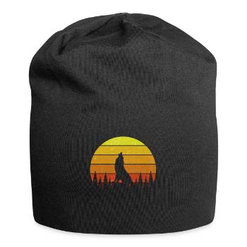 Howling Wolf Sunset - Jersey Beanie - black - Front