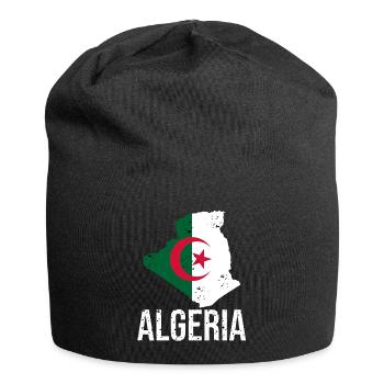 Drapeau algérien dans la conception cartographique - Bonnet en jersey - noir - Devant