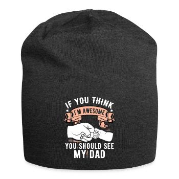 père et fils papa sont géniaux - Bonnet en jersey - charbon - Devant