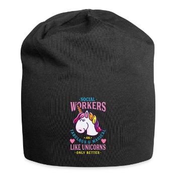 Cadeau de travailleur social - Bonnet en jersey - noir - Devant