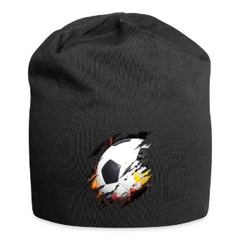 Fußball-Ball auf Feuer innerhalb von mir Fan-Fußball-Spiel - Jersey-Beanie - Schwarz - Vorne