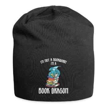 I am not a bookworm but a book dragon - Jersey Beanie - black - Front