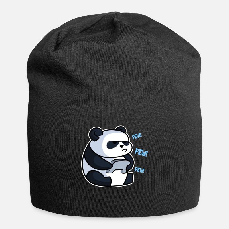 Gaming Panda - Jersey-Beanie - Schwarz