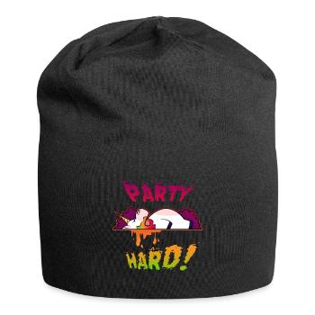 Party Hard Einhorn - Jersey-Beanie - Schwarz - Vorne