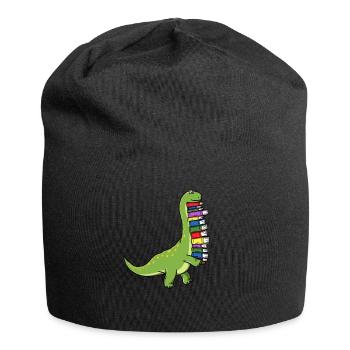Dinosaur Dino livre lecture livres Bookworm - Bonnet en jersey - noir - Devant