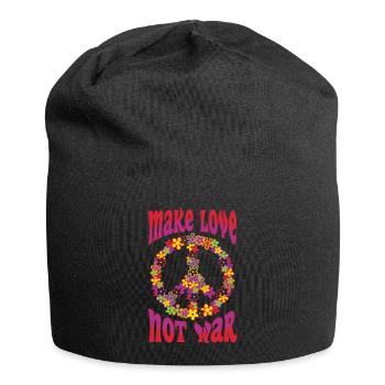 Make Love Not War N'aime pas la guerre hippie - Bonnet en jersey - noir - Devant
