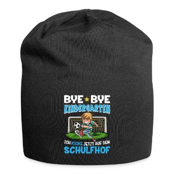 Bye Bye Kindergarten Kicke auf dem Schulhof - Jersey-Beanie - Schwarz - Vorne