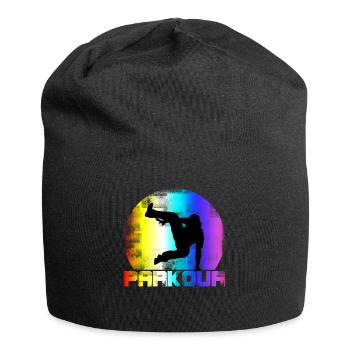 Retro Parkour Vintage - Jersey-Beanie - Schwarz - Vorne
