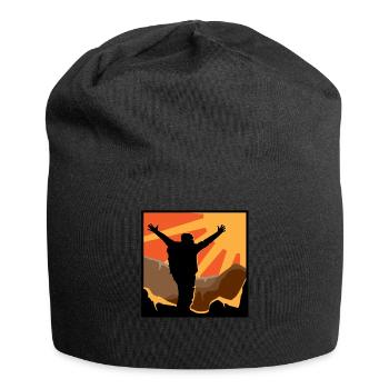 Berg Gebirge Natur Wandern Bergsteiger Alpen Land - Jersey-Beanie - Schwarz - Vorne