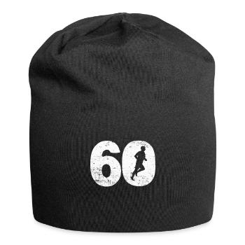 60 60. sechzig Geburtstag Joggen Laufen Geschenk - Jersey-Beanie - Schwarz - Vorne