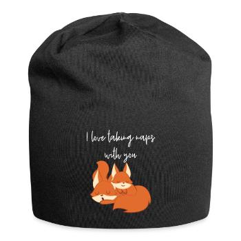 Fox – Cute Fox – Fox Lover – Naps - Jersey Beanie - black - Front