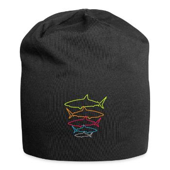 Requins Hai Shark Cadeau de mer plongeur de requins - Bonnet en jersey - noir - Devant